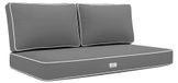 Ensemble Premium Coussins 120x60 Gris Foncé - 1 Assise + 2 Dossiers
