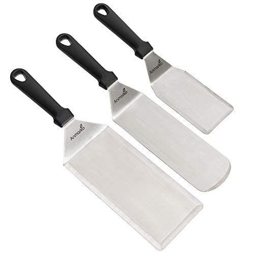 Anmarko Exclusieve grilldraaierset van hoogwaardig roestvrij staal, grillset van eersteklas kwaliteit voor hamburgers en braden, braadspatel en braadregelaar voor binnen en buiten