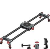 NEEWER 40 cm koolstofvezel camera-schuifregelaar met 360° kogelkop/telefoonklem/actiecamerahouder, Dolly Rail met 4 lagers en voet, compatibel met GoPro Insta360 iPhone Android, CS1M