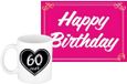 Bellatio Decorations Koffiemok 60 Jaar - Zwart Keramiek - 300ml