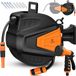 KESSER® Enrouleur de tuyau d'arrosage automatique pour montage mural avec tuyau d'arrosage de 15 mètres et fixation murale - Orange