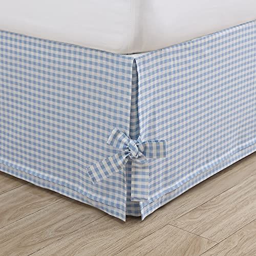 Laura Ashley Home - Katoen Ruffled Bedrok, Lichtgewicht & Klassieke Stijl (Hedy Blue, King)