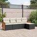 Prolenta Maison Exclusive - Tuinset voor in de tuin, bestaande uit 5 delen met kussens, zwart, gemaakt van polyrotan