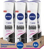 Nivea Black & White Clear Deodorant Spray | 6 x 200 ml