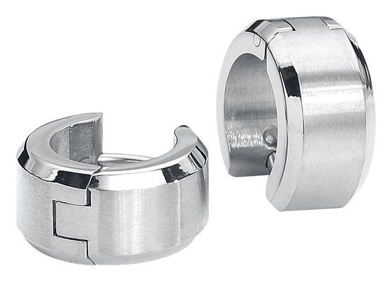 etNox Stainless Steel Creoles Unisex Oorbel - zilverkleurig - Standard