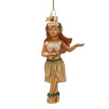 Vondels Boule de Noël - Danseuse de Hula 13cm en Verre, Couleur Multi 1 Pièce