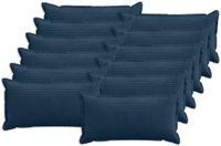 vidaXL Kussensloop Marineblauw 40 x 80 cm Corduroy Katoensatijn 12 stuks