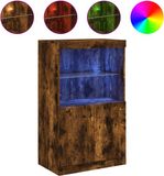 vidaXL Dressoir met LED-verlichting 60,5x37x100 cm gerookt eikenkleur