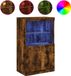 vidaXL Dressoir met LED-verlichting 60,5x37x100 cm gerookt eikenkleur