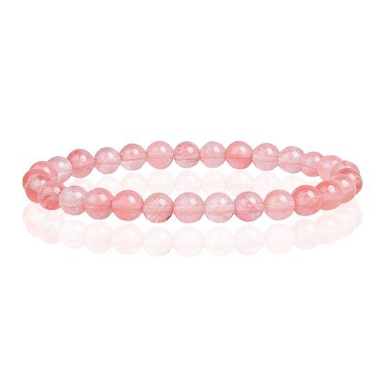 Memphis 6mm Natuursteen Armband - Watermelon Crystal