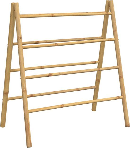 vidaXL Handdoekladder - 4 sporten - 90x50x100 cm - bamboe - Bruin