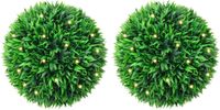 vidaXL Kunstbuxusballen met LED-verlichting, 2 stuks, 38 cm, groen