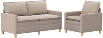 vidaXL Canapé 2 places Gris clair Tissu