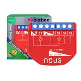 Nous ZigBee Smart Switch Module met Vermogensmeting, 2 Kanalen, AC 16A/DC 10A, Droge Contacten, Vereist ZigBee 3.0 Hub, Compatibel met Alexa, Zigbee2MQTT, Google Assistant, Home Assistant, Tuya
