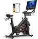 MERACH Hometrainer Vélo - Écran FHD Pivotant de 21,5 pouces - 16 Résistances Magnétiques Automatiques - Zwift & Kinomap - Max 150kg