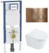 Geberit QeramiQ Dely Toiletset - 36.3x51.7cm - Geberit UP720 inbouwreservoir - rimless - diepspoel - 35mm zitting - softclose - bedieningsplaat koper - rechthoekige knoppen - glans wit