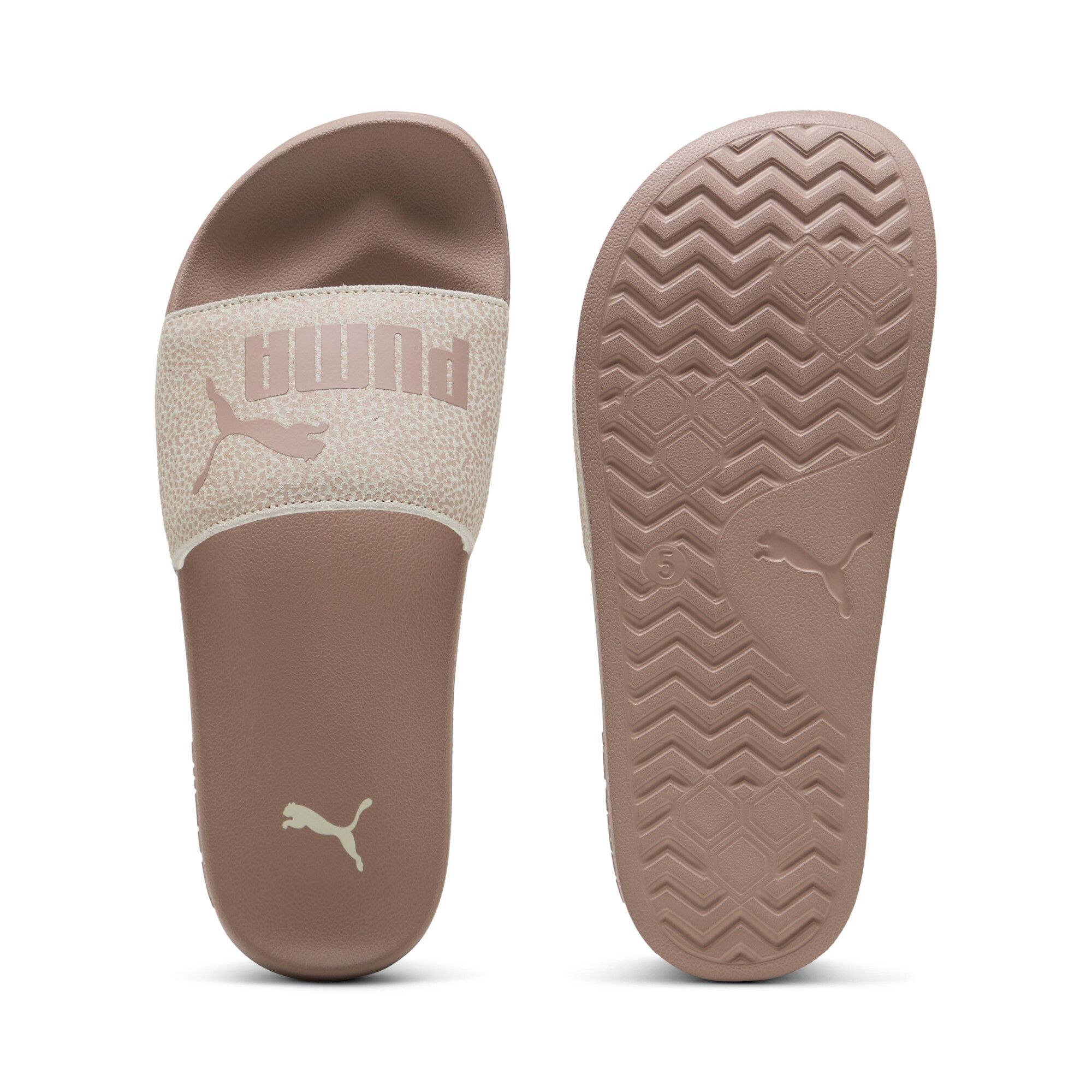 Puma Leadcat 2.0 Topcat leren slippers met stippen beige/ecru