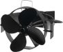 Strend Pro Ventilateur de poêle, fixation et aimant pour tuyau de fumée, à conduction thermique, 4 pales, Noir