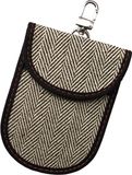 Techsuit - RFID Anti-Theft (AF1) - pour Cartes & Clés, Cuir Imperméable, Fibre Hybride Métallique, Bloqueur EMF, 12,5x9 - Beige
