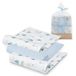 INTERBABY Set van 3 blauwe bamboe gaasjes MOON voor pasgeborenen en baby's, 55 x 70 cm, bamboe en katoen
