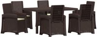 vidaXL Tuin Eettafel Set 7-delig Bruin en Crèmekleurig PP