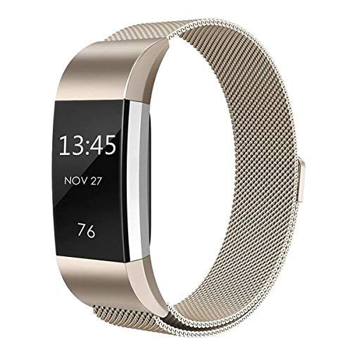 By Qubix Qubix - Milanese bandje voor Fitbit Charge 2 - Small - Vintage goud