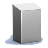 MediQo-line Poubelle fermée 15 litres Inox pour montage mural - 8717775685623