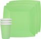 Santex feest/verjaardag servies set - 10x bordjes en bekertjes - mintgroen - karton