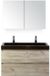 BES LED Maxx XL Badmeubelset 100 cm - Craft Oak - Wastafel Lucca 2 Kraangaten met Spiegelkast
