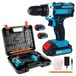 StarTech 21V accuschroefboormachine set - Boormachine en schroevendraaier - 45 Nm koppel, 2 versnellingen, 10 mm snelspankop, LED-verlichting, 23-delige accessoire set - Blauw