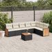 Maison Exclusive - Ensemble de meubles de jardin 8 pièces avec canapé et coussins, noir, en polyrotin