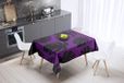 Bonamaison Tafelkleed, Anti-Mold, Sneldrogend, Waterdicht, 100% Polyester Tafellaken, Paars, zwart, 140 x 140 Cm