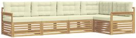 vidaXL Driehoekige loungeset 5 zitplaatsen Polyester Blanc et crème