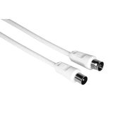 Hama antennekabel 75 DB F-stekker (M/F-antennekabel, 75 Ohm, 1,5 m) wit