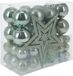 Décorations de Noël boules de Noël set 3,4,6 cm avec étoile -54 pièces - vert menthe