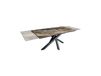 Maisons du Monde PETRANO Uitschuifbare eettafel 180-220-260 cm - Keramiek met taupe marmer effect en zwart metaal