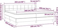 vidaXL Boxspring met matras stof zwart 200x200 cm