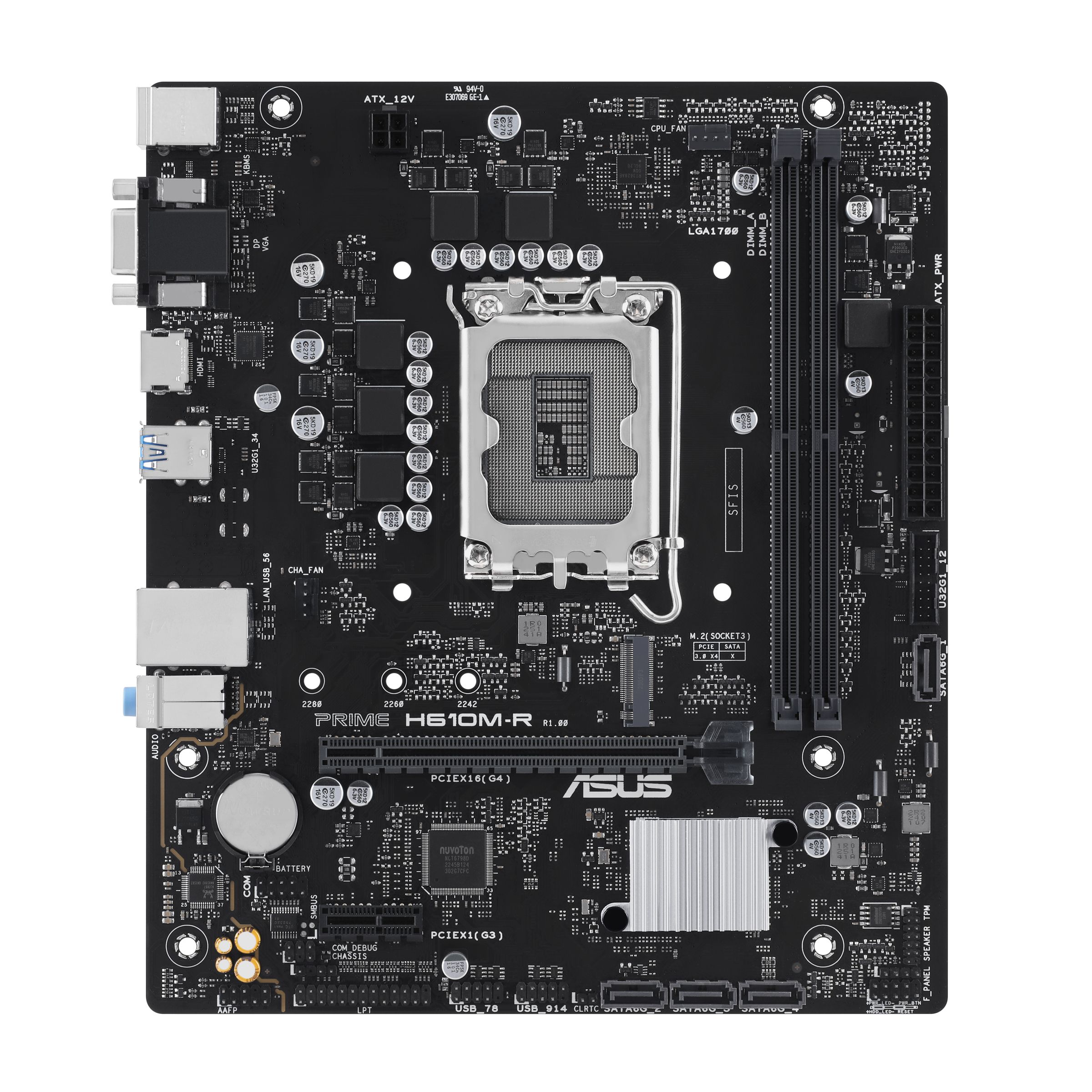 ASUS PRIME H610M-R-SI - Micro ATX Motherboard - Intel H610 - LGA 1700 - DDR5