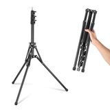 NEEWER Statief met omkeerbare poten, 180 °, 178 cm, draagbaar reislicht, 1/4 inch schroef en 5/8 inch pen voor binnen- en buitenfotografie Speedlite Strobo Ring Light softbox, ST178B, zwart