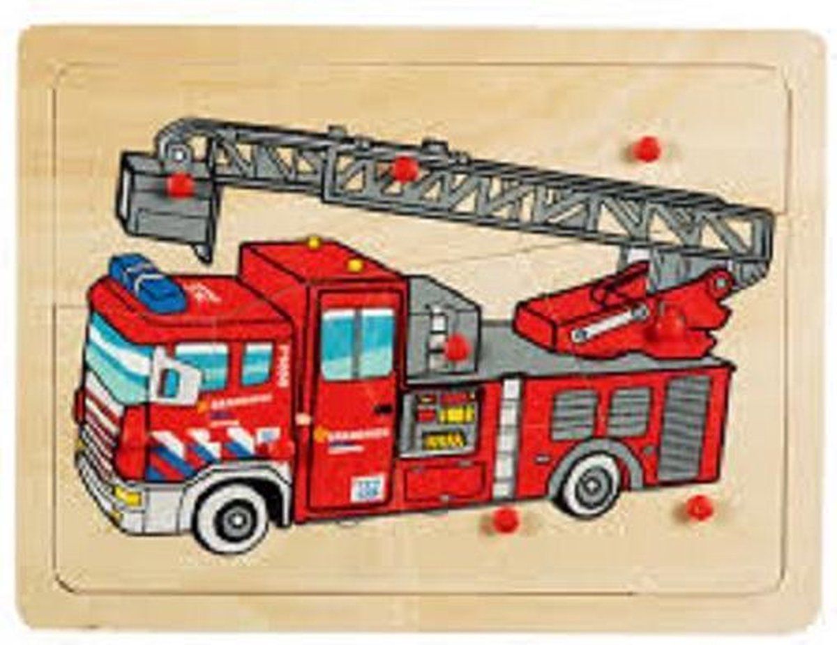 Playwood Roel Noppen Puzzel Brandweer - Hout - Rood - 2021