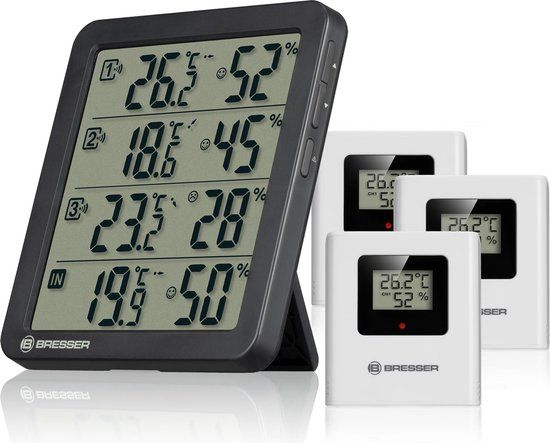 Bresser Quadro NV Weerstation met 3 Draadloze Sensoren