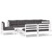 vidaXL 9-delige Loungeset met kussens, massief grenenhout, wit