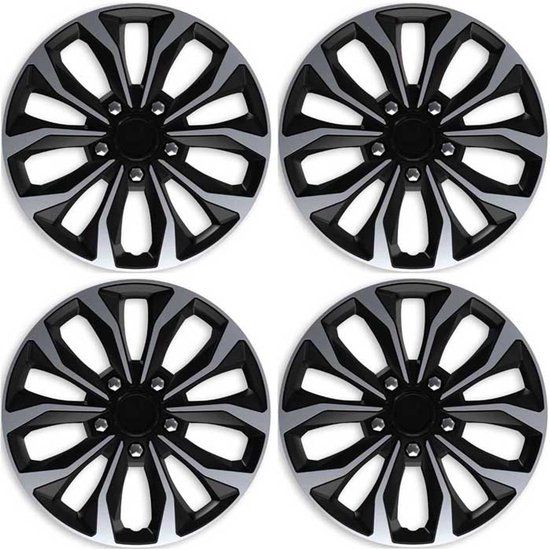 AutoStyle HORNET-SB Wieldoppen 15 inch zilver/zwart