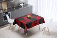 Bonamaison Tafelkleed, Anti-Mold, Sneldrogend, Waterdicht, 100% Polyester Tafellaken, rood Zwart, 140 x 140 Cm