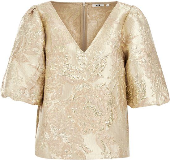 WE Fashion Dames top met glittergaren Gold S