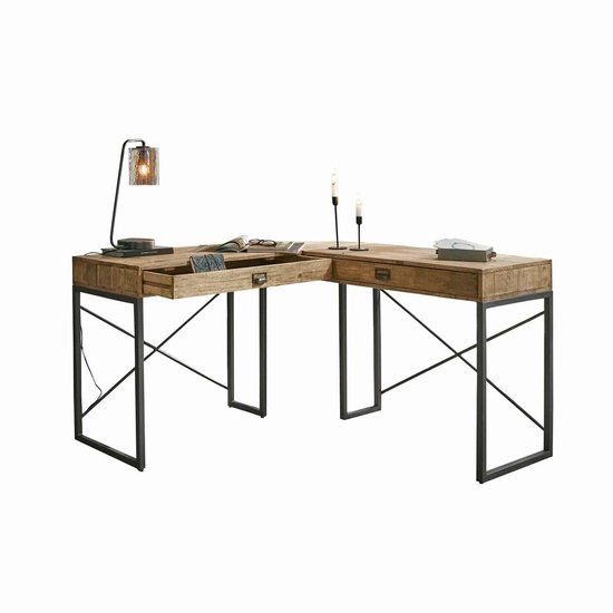 Loberon Bureau Lemuel antiekbruin/zwart