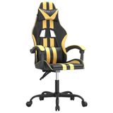 VidaXL Gamestoel kunstleer zwart en goud