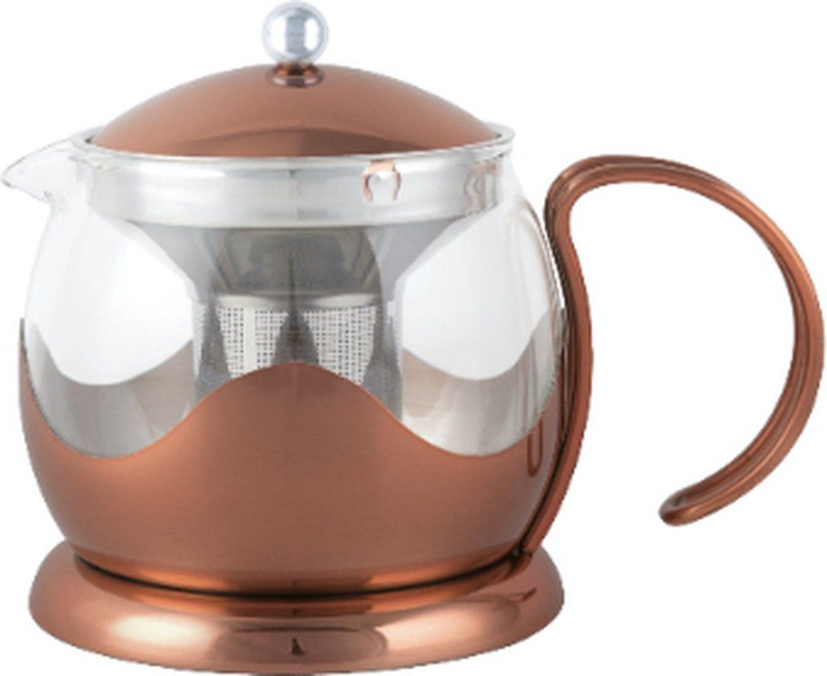 La Cafetière Theepot met Zeef - 0.66 L - Glas - Koper