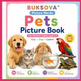 BUKSOVA Pets Picture Book: First Words for Toddlers Ages 2-5 | See • Say • Learn