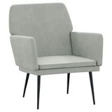 VidaXL Fauteuil Fluweel Lichtgrijs 62x79x79 cm